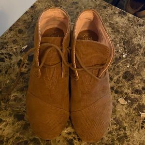 Toms Suede Corduroy Desert Wedge Boot